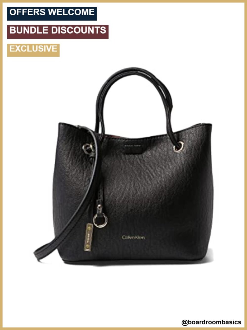 Calvin Klein Gabrianna Bubble Lamb Mini Tote Crossbody Faux Leather